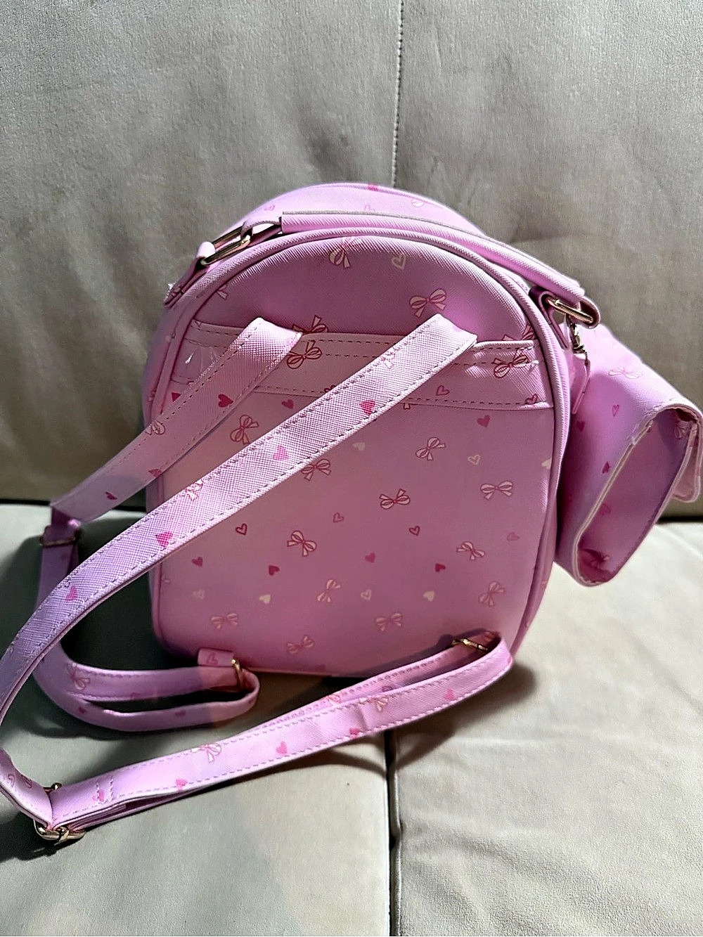 Pink Bow Charm Backpack - Picture 6 of 9